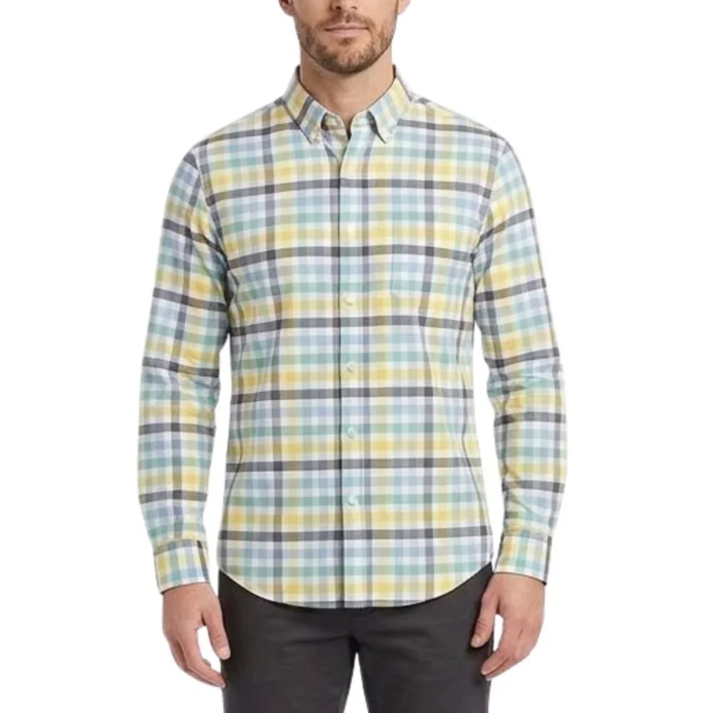 Banana Republic Men’s Small Soft Wash Standard Fit Plaid Button Down Shirt
